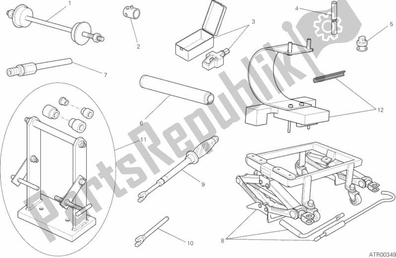Todas as partes de Ferramentas De Serviço De Oficina, Quadro do Ducati Scrambler 1100 Special USA 2018